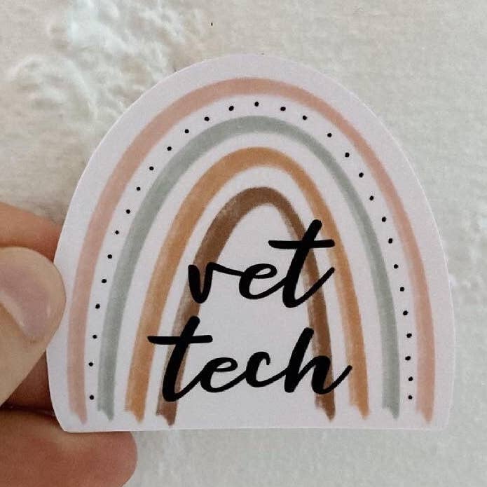 Rainbow Vet Tech Vinyl Sticker/Veterinary for wholesale by Tiny Acres Co