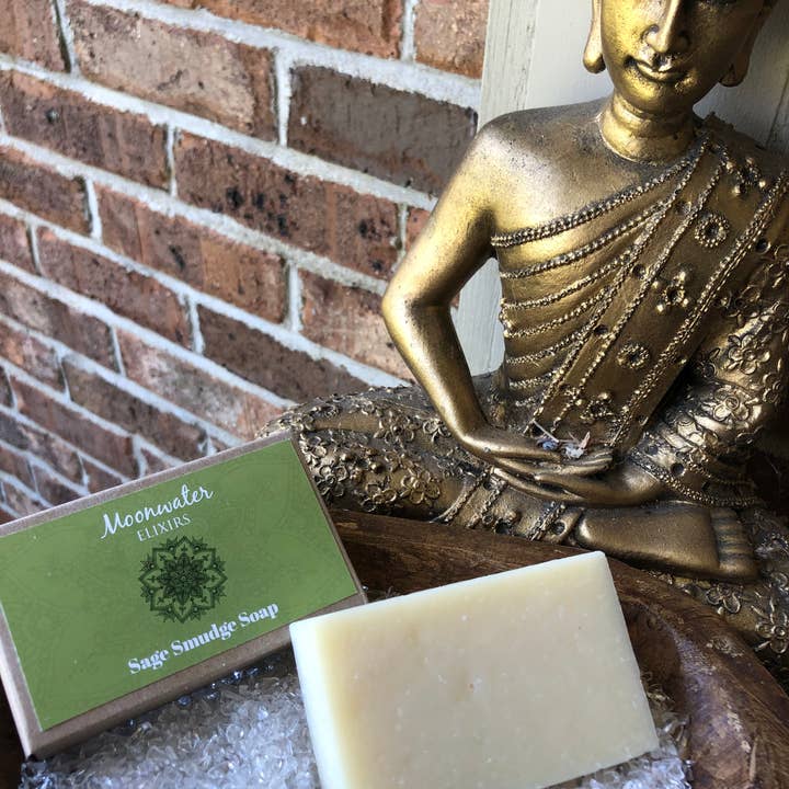 Moonwater Elixirs Sage Smudge Soap for wholesale by Moonwater Elixirs