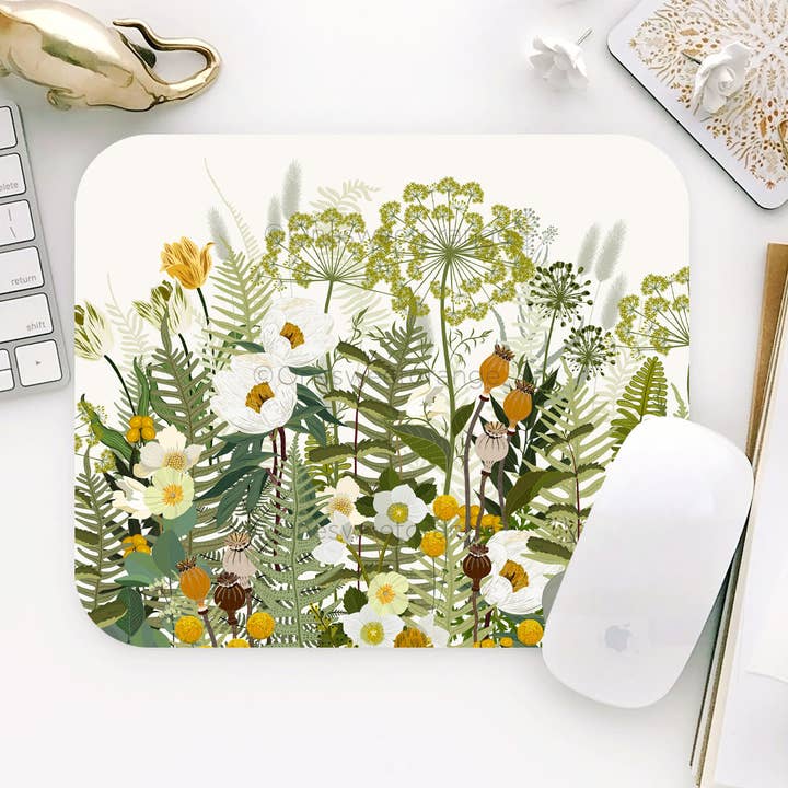 Floral Meadow rechthoekige muismat Floral Mousepad voor wholesale door Onesweetorange