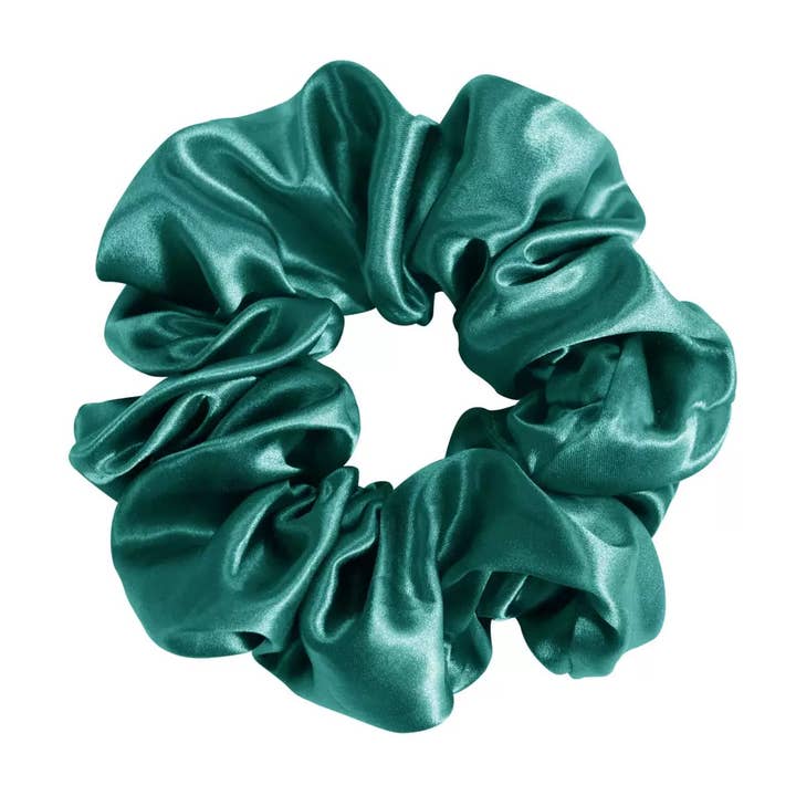 SaySilk™ 19 Momme Pure Silk Scrunchies - Turquoise (Large) for wholesale by SaySilk™