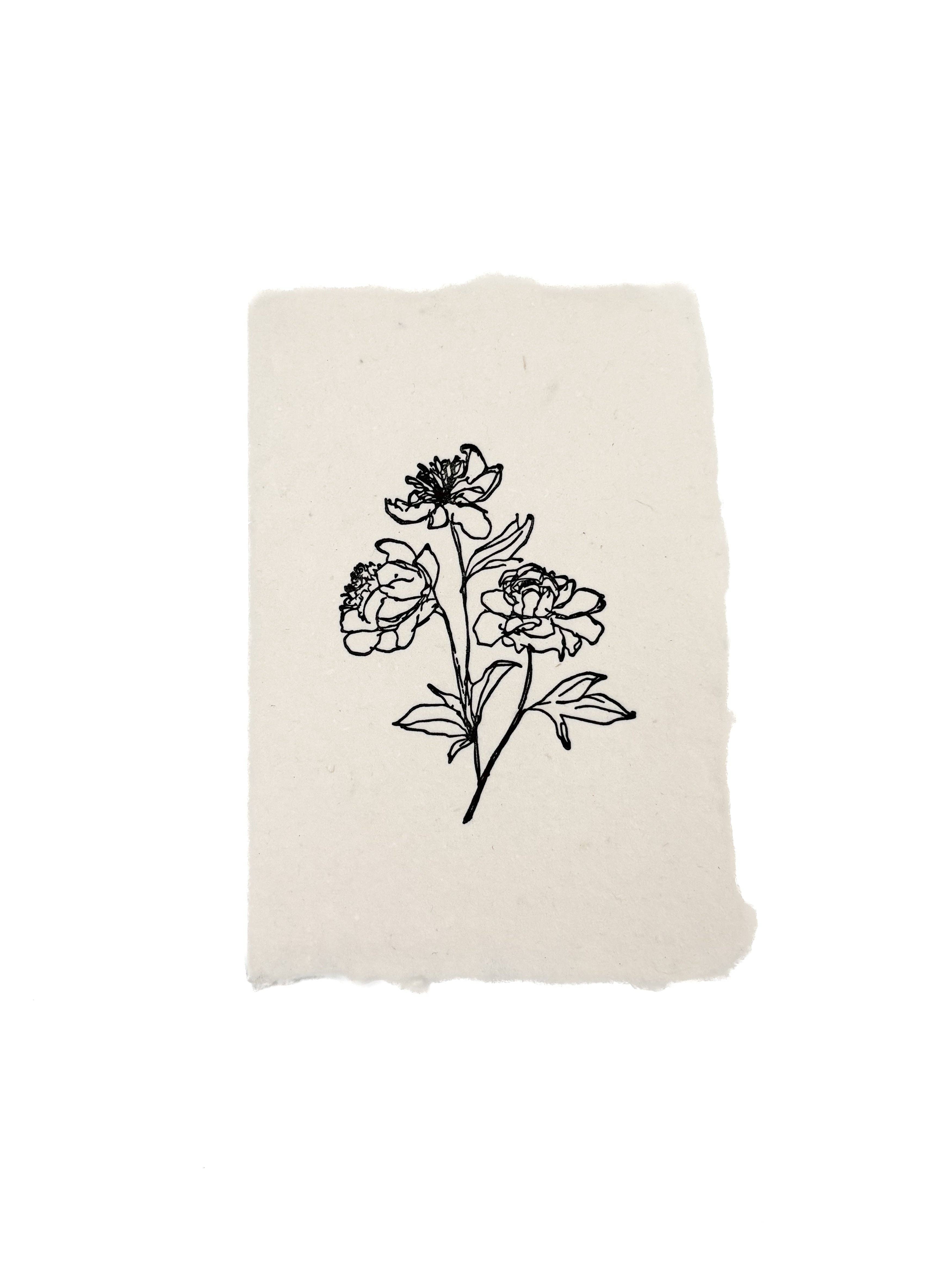 farmette - Wholesale Stationery/Notecard Set - peony stems