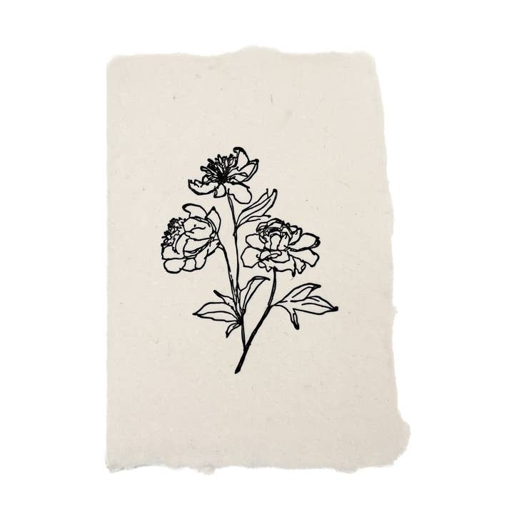 farmette - Wholesale Stationery/Notecard Set - peony stems0