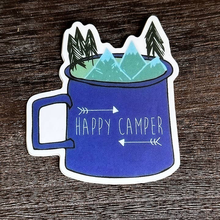 Happy Camper Sticker for wholesale by Local Notion