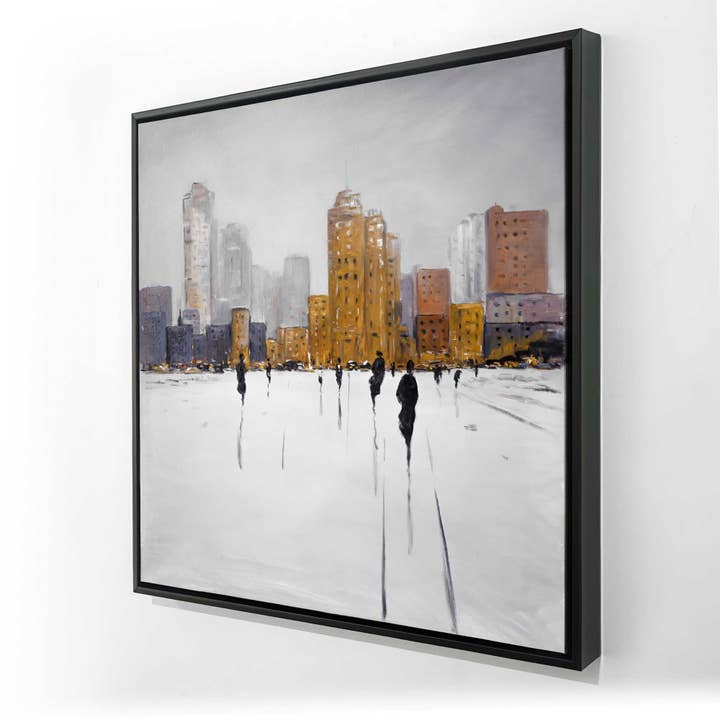 Stadt am Horizont Gerahmte Leinwand | Moderne Schlafzimmerdekoration für den Großhandel von BEGIN HOME DECOR