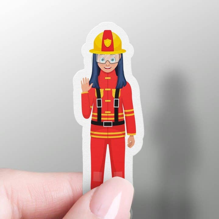 Girl Firefighter Sticker for wholesale by GraffMerch.com