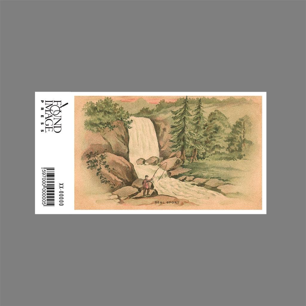 Found Image Press – wholesale Sticker – Sticker FS-46 Real Sport, Fishing by Waterfall1