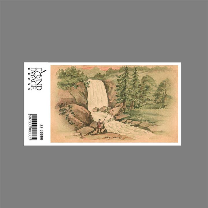 Found Image Press – wholesale Sticker – Sticker FS-46 Real Sport, Fishing by Waterfall1