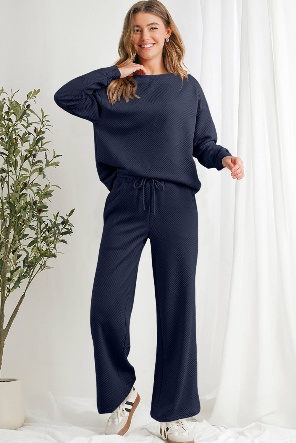 Aapparella - Vente Ensemble de vêtements d'intérieur – femme - Ensembles de pantalons de pyjama texturés et confortables multicolores | S-2XL22
