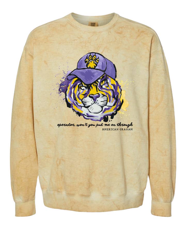 Callin' Baton Rouge Mineral Wash Sweatshirt for wholesale by American Graham Apparel