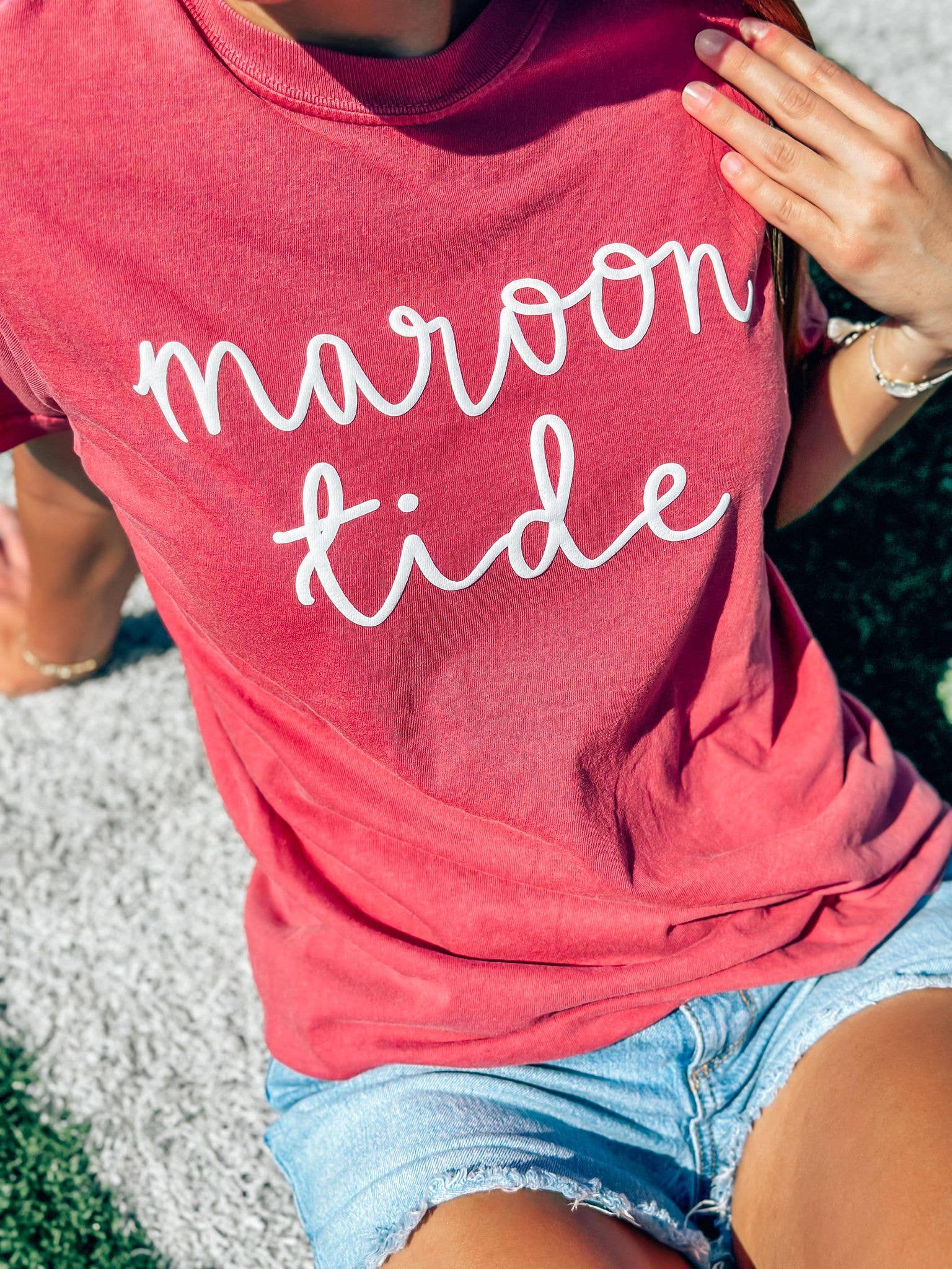 Dash Forward Wholesale - Wholesale Screen Printed T-Shirt - Women's - Custom Cursive Gameday Puff Tee3