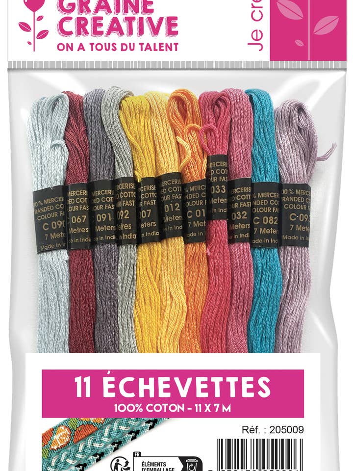 Pose med 11 bomuldsgarner for engroshandel hos Graine Créative