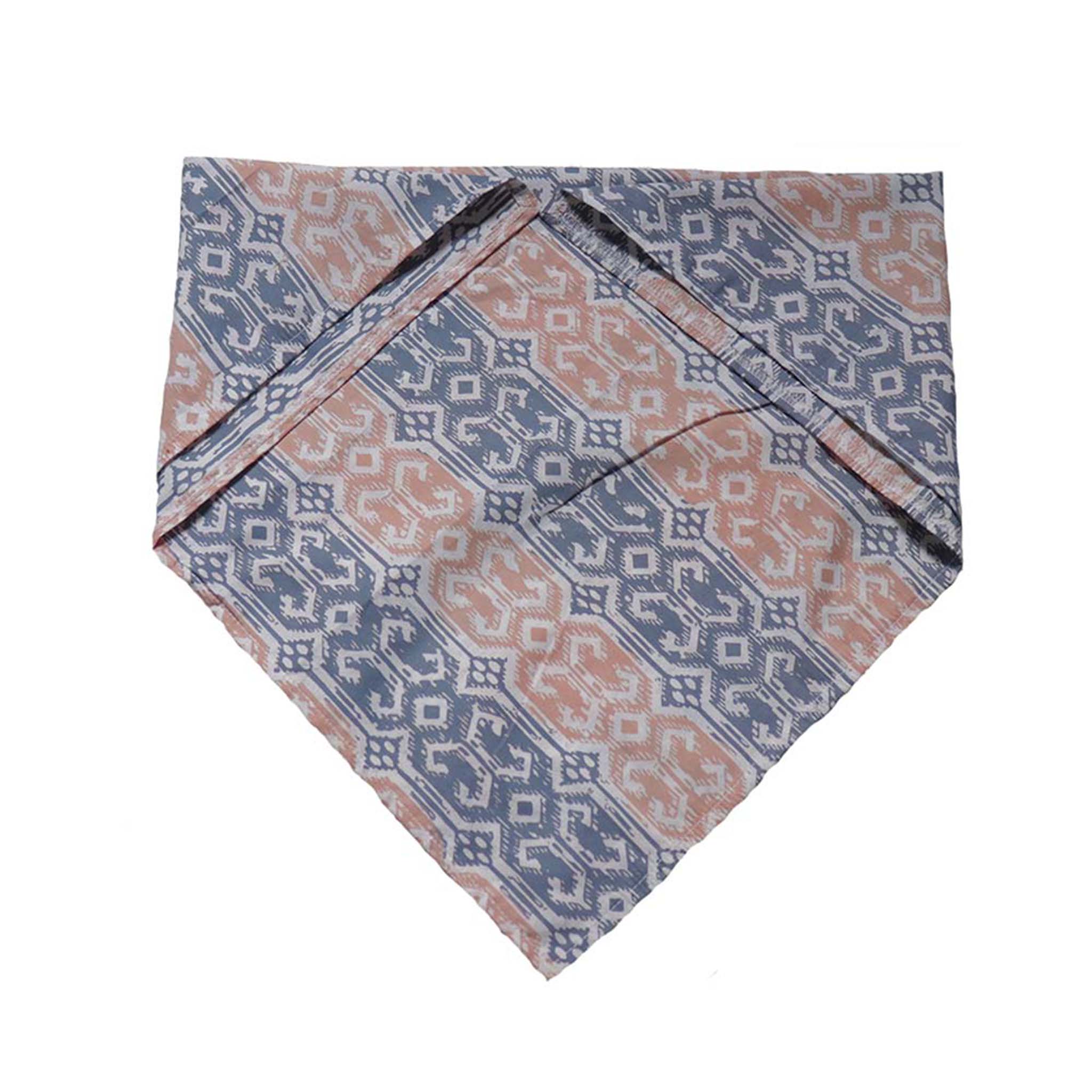 Kasih Co-op - Wholesale Bandana - Uniseks - Handgeverfde batikbandana blauw geel 100% katoen met de hand gestempeld4