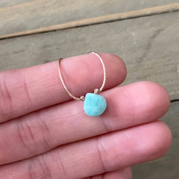 Merelani Designs – Colar pingente/pendente por atacado – Colar de pedras preciosas de lágrima facetada amazonita2