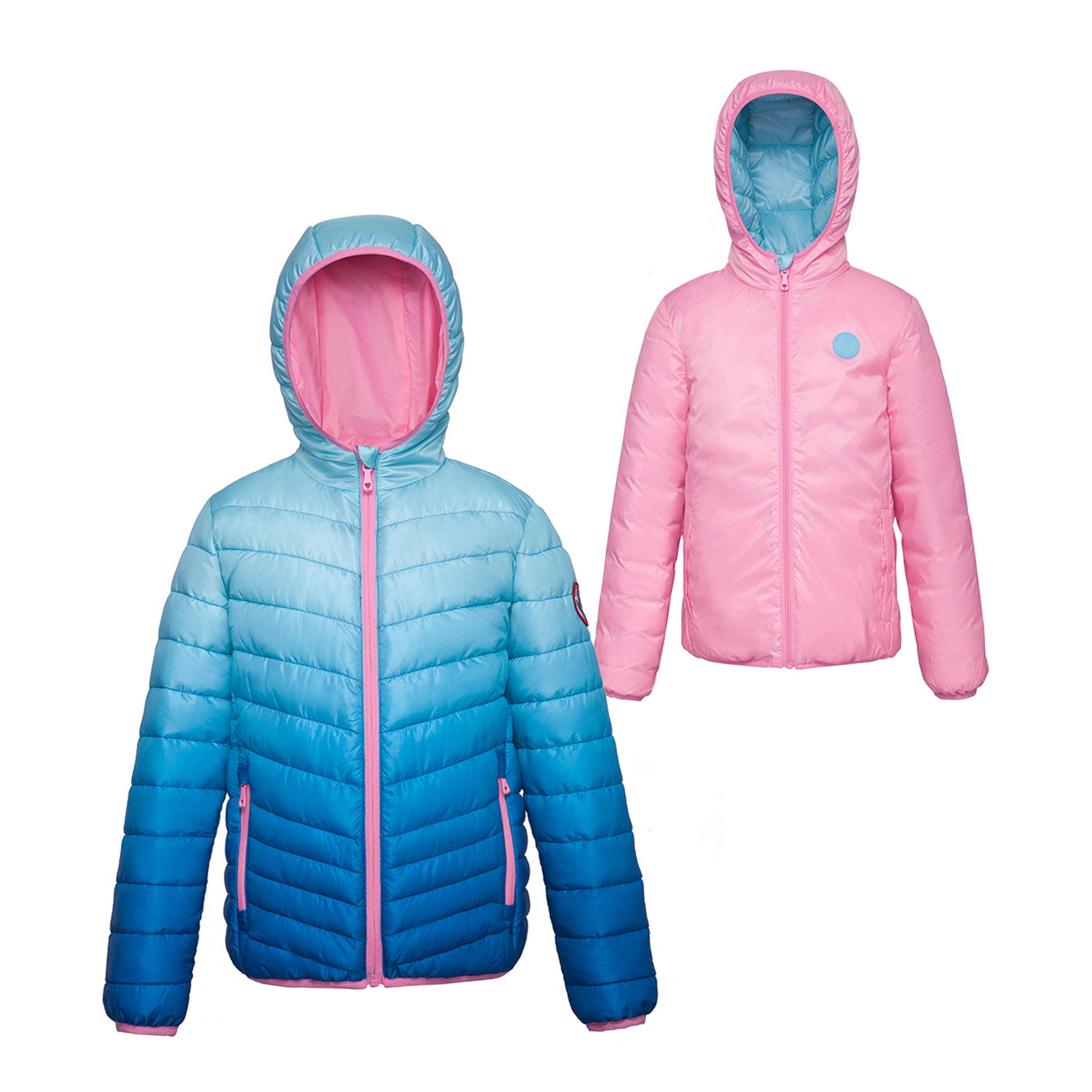Rokka & Rolla - Wholesale Puffer Jacket - Kids - Girls' Reversible Light Puffer Jacket Coat16