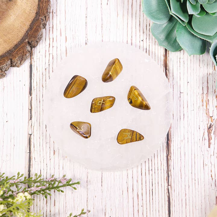 Natures Artifacts Inc - Wholesale Spiritual Stone/Crystal - Tiger's Eye Rune Stone Set in Velvet Bag with Info card6