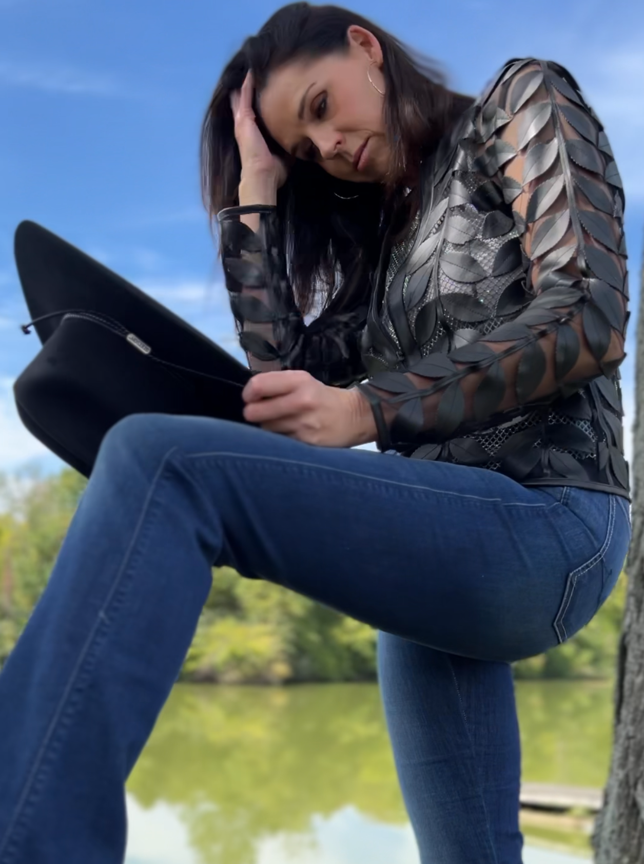 Sort Faux læder blade jakke (Sort) for engroshandel på Faire1