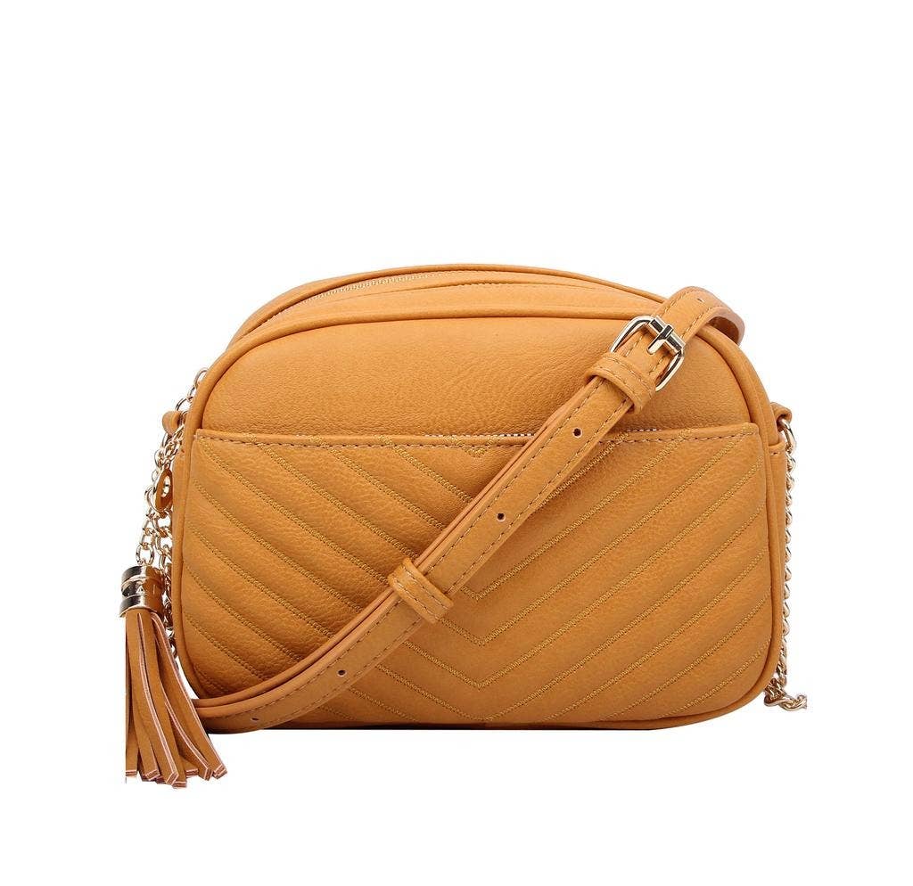 MiMi Wholesale - Vente Sac à bandoulière – femme - Sac à bandoulière Veronica à pompons cousus en V avec fermeture éclair24