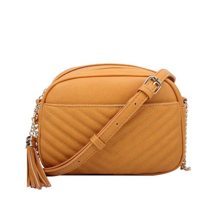 MiMi Wholesale - Wholesale Crossbody Bag - Women's - Veronica V-Stitched Tassel Crossbody Bag with Zipper26