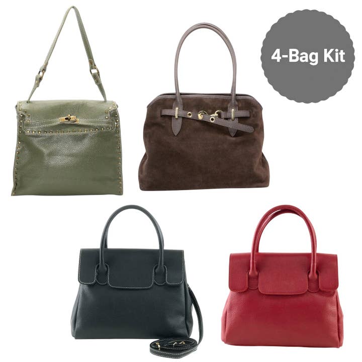 4-Bag Bundle Genuine Leather Bag 2504 for wholesale by Sook Stainable