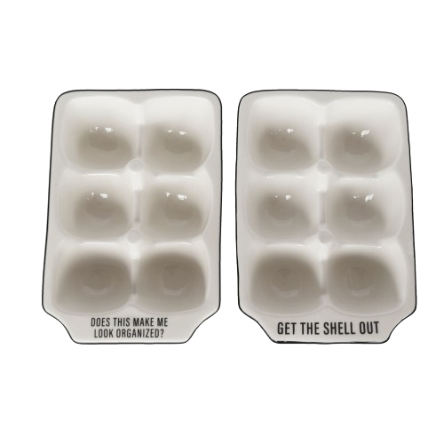 Ceramic White Egg Holders Set of 2 for wholesale on Faire0