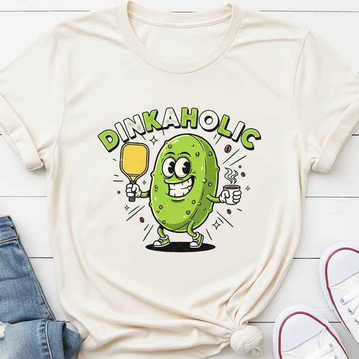 PressPilotCo - Wholesale T-Shirt (Graphic) - Women's - Dinkaholic Pickleball Shirt – Funny Pickleball Lover Tee1