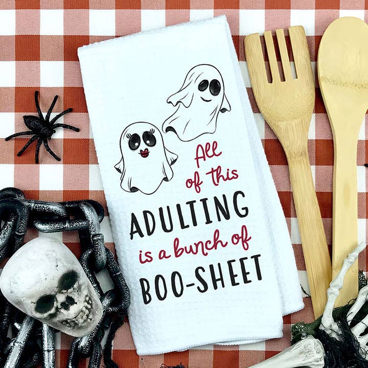 Canary Road - Wholesale Tea Towel - Halloween Funny Ghost Kitchen Towel, Fall Kitchen Decor