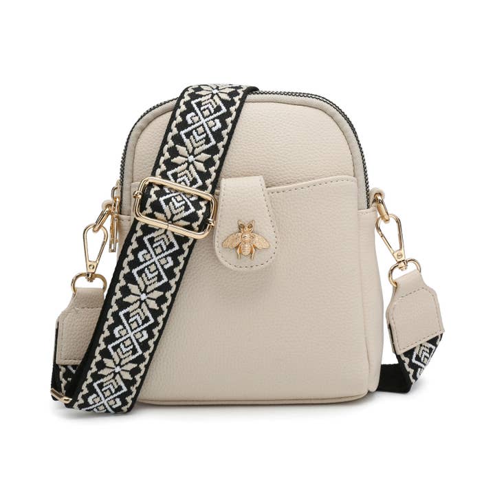 Papaya Fashion Ltd - Wholesale Crossbody Bag - Women's - B23001 Bee Cross Body Handbag with double zip top sections