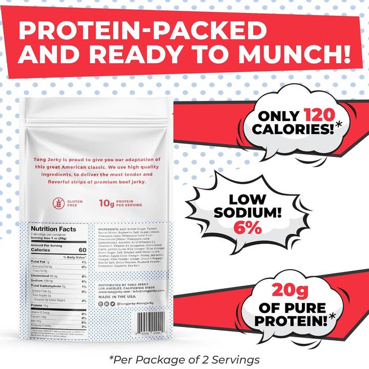 Tong Jerky – Engroshandel Jerky – Beef Jerky - Keto, højt proteinindhold, lavt saltindhold glutenfri1