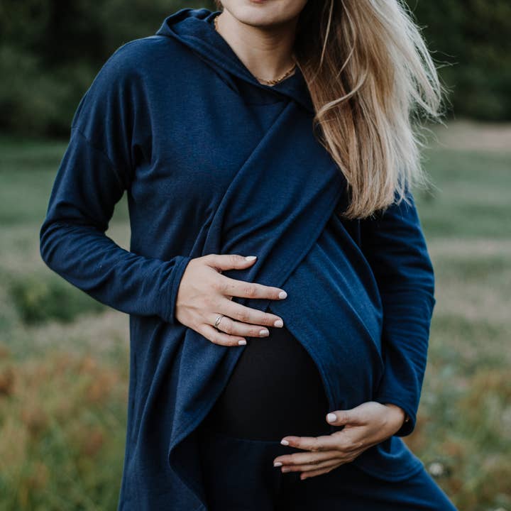 New Genes Maternity - Wholesale Hoodie - Women's - Gianna Nursing Hoodie -Navy5
