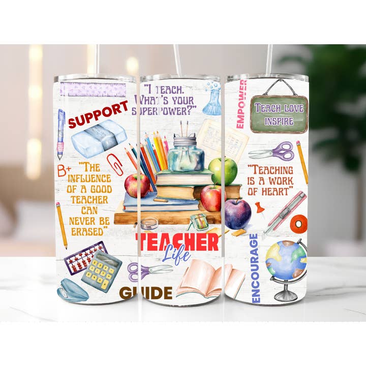 Teacher Life, Teacher Gift Tumbler 20oz Coffee Cup for wholesale by AvaryMaeInspirations