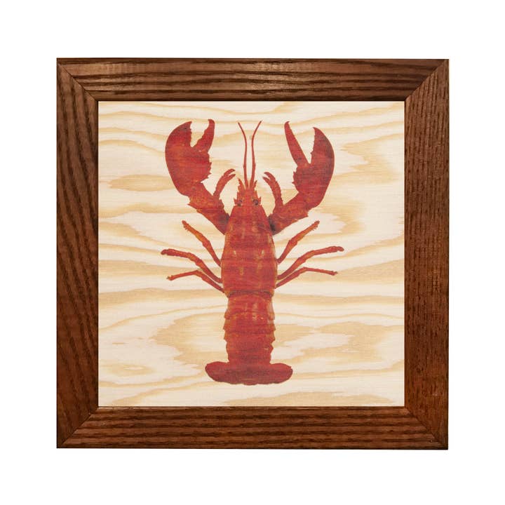 5x5 LOBSTER Wood Print for wholesale by Lancaster Wood Prints