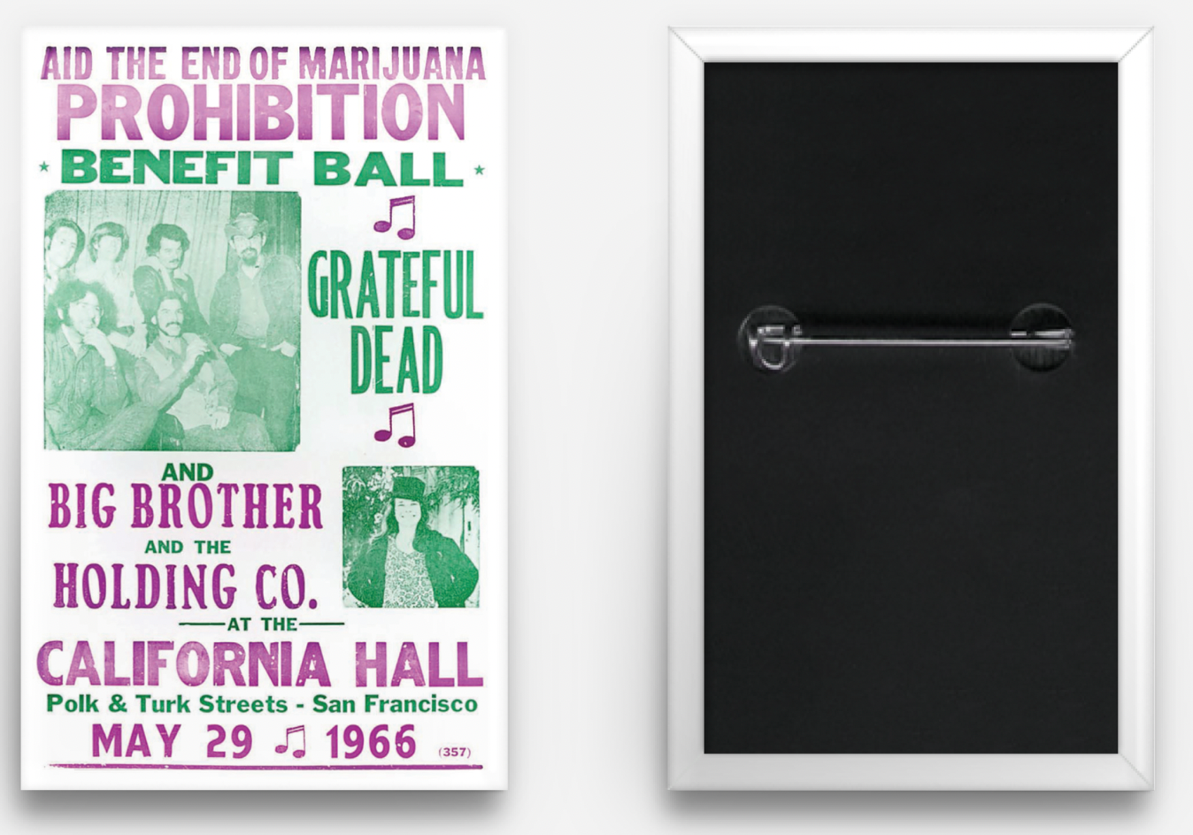 Fresh Prints of CT - Wholesale Lapel Pin/Button - Showprint  Concert Poster Buttons 1.75" x 2.75"6