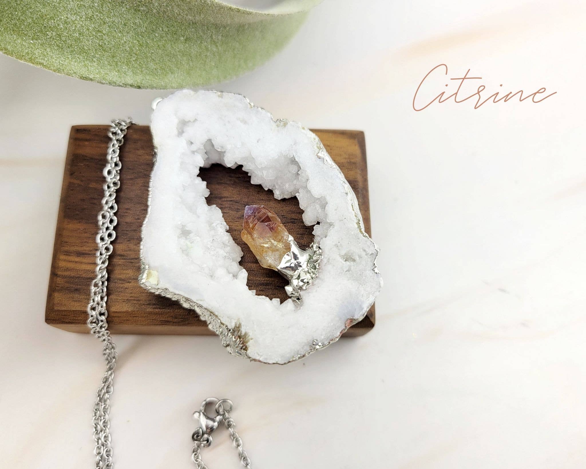 WonderLight Jewelry – wholesale Pendant/charm necklace – Silver Druzy Geode Necklace - Affirmation Jewelry9