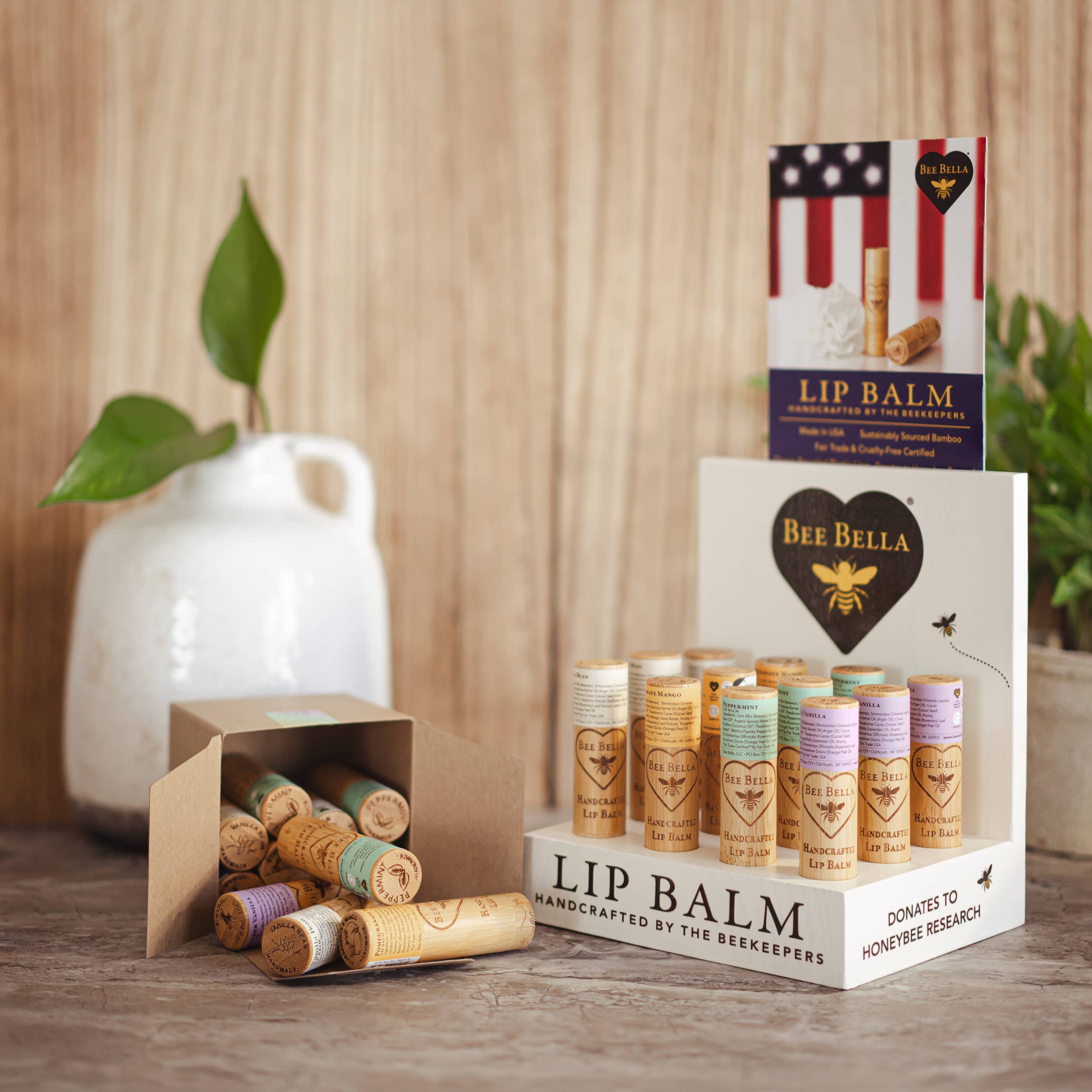 Bee Bella - Wholesale Lip Balm Set - Lip Balm Table Top Display 12 (Not Filled)4