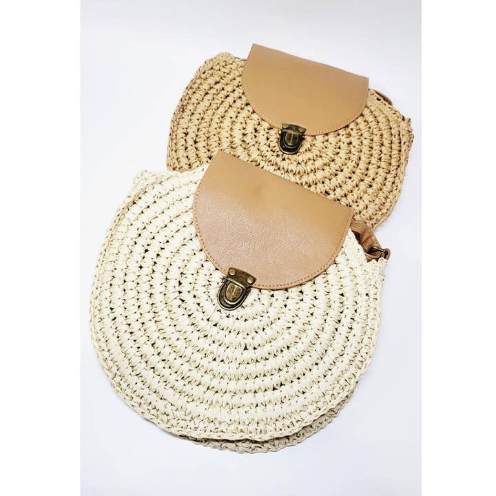 Borsa a tracolla in paglia intrecciata per la vendita all'ingrosso da parte di Funteze