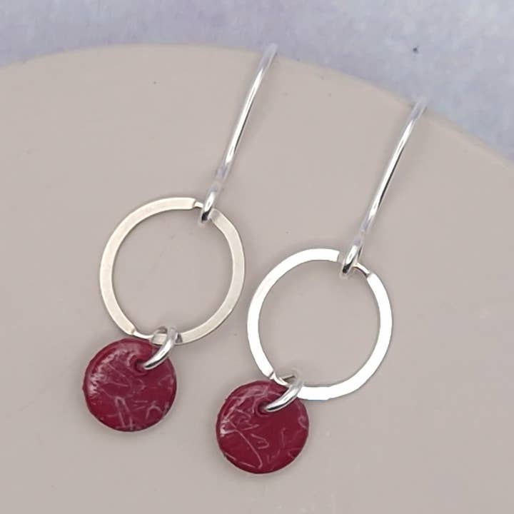 Round Droplet Earrings - Autumn Red for wholesale by Circle & Dash