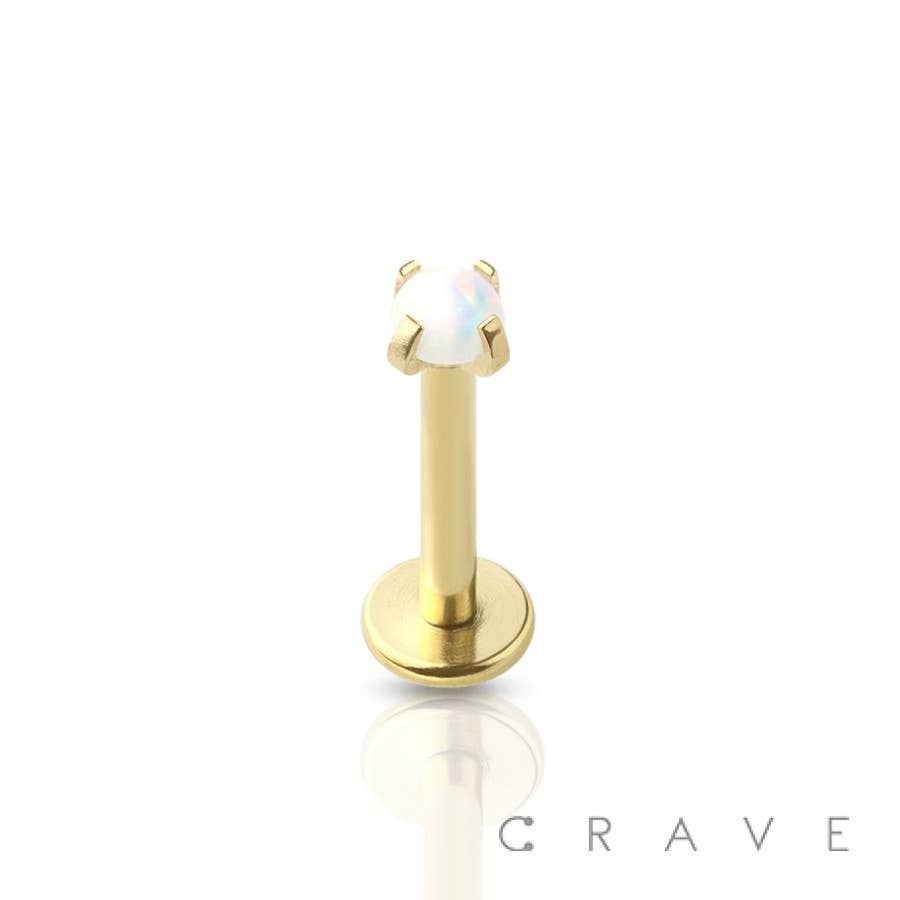 CRAVE - Wholesale Jewelry Set - OPAL PRONG SET TOP 316L SS INTERNALLY THREADED LABRET3