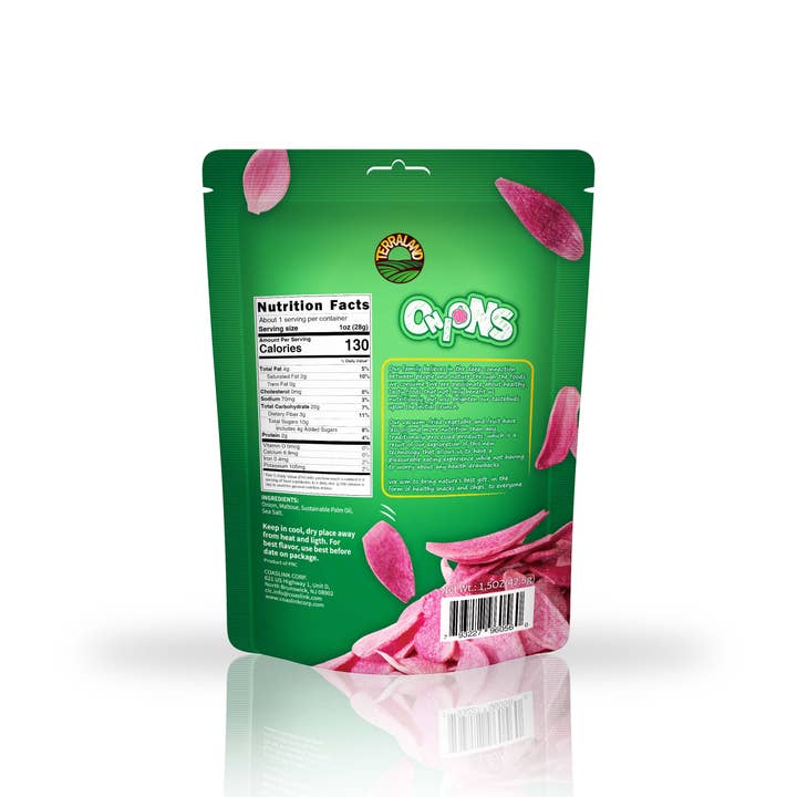 TerraLand - Vente Encas soufflé - Oignons Terraland (sel de mer) 8*1,5 oz (42,5 g)1