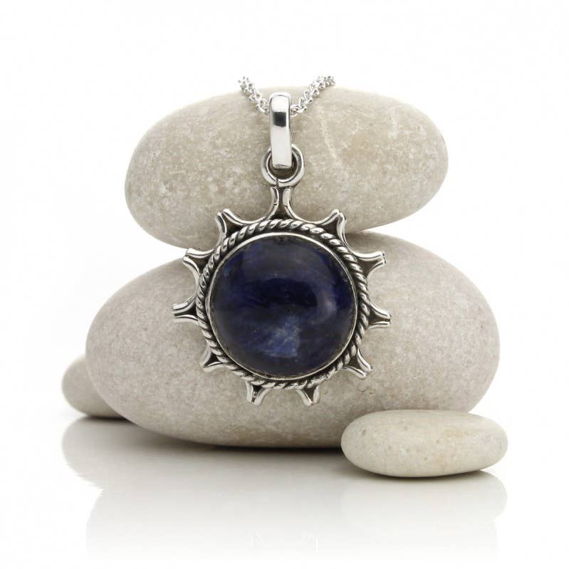 UniArt - Wholesale Pendant/Charm Necklace - Silver With Minerals, Ílios Pendant1