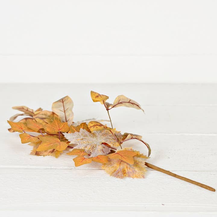 Impressive Enterprises, Inc. - Wholesale Artificial Flowers - 530225- 18in Spray-Mix Late Autumn Leaves-2