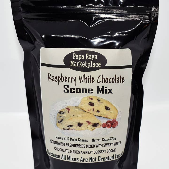 Papa Ray's Marketplace – Großhandel Kuchenbackmischung – Himbeer-Scone-Mix aus weißer Schokolade