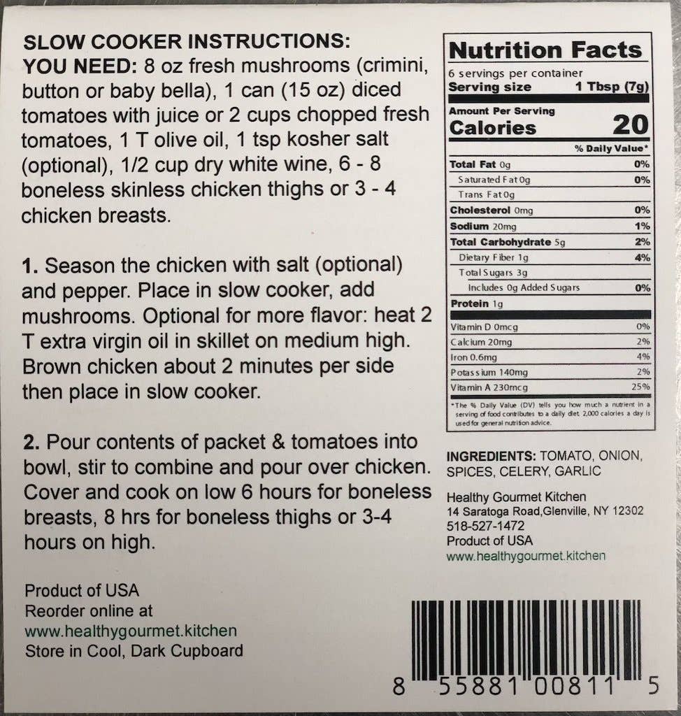 Healthy Gourmet Kitchen - Wholesale Dried Spice Mix - Chicken Marengo1