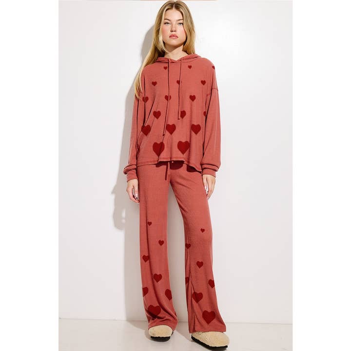 Phil Love - Wholesale Graphic Sweatshirt - Women's - Heart print soft rib Hoodie loungewear set5