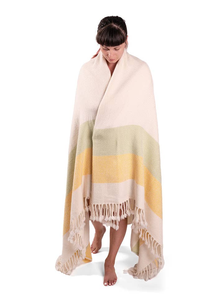 Manta de Lã Merino Branca Solana por atacado de RITZY