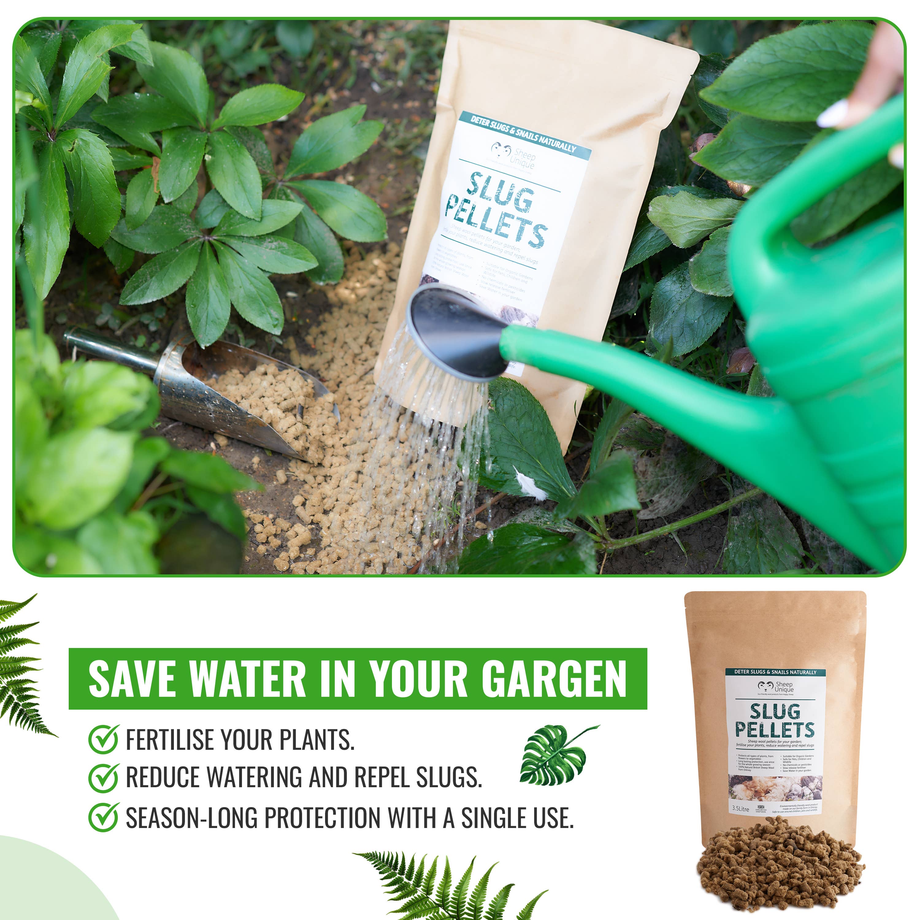 Sheep Unique - Wholesale Planting/potting soil - Slug Wool Pellets - 100% Wool, Pest Repellent, 3.5L / 7.3pts10