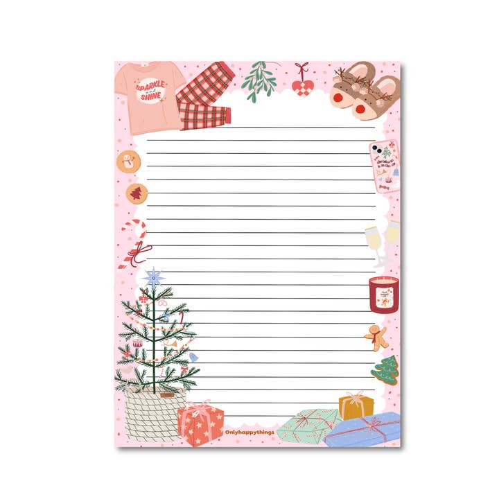 Notepad Christmas girl for wholesale by Only Happy Things Stationery