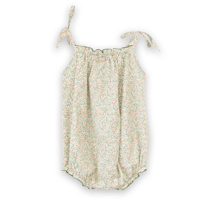 Beet World - Wholesale Romper - Kids - Baby Romper with Smocked Neck | Pastel Green and Peach