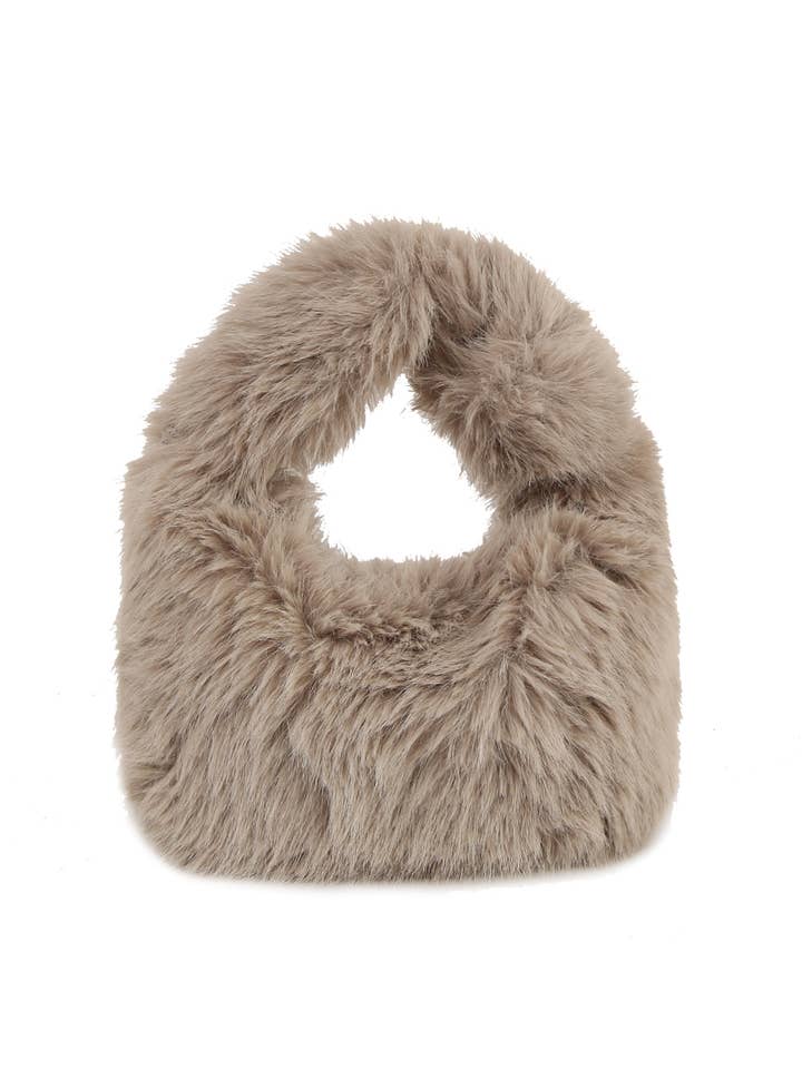 Calin collection Chic Ultra-Soft Faux Fur Hobo Shoulder Bag for wholesale by HR CORP