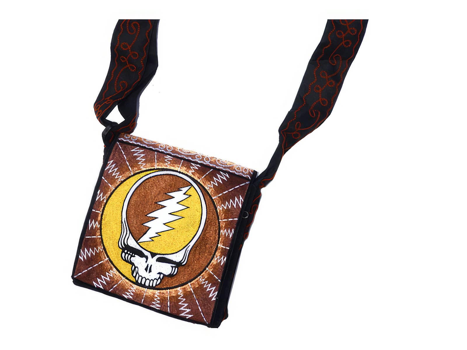 Gypsy Rose - Wholesale Crossbody Bag - Women's - Grateful Dead Steal Your Face Hand Embroidered Messenger Bag