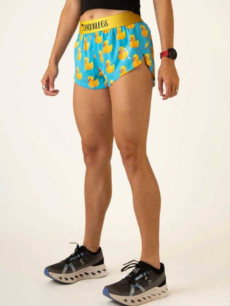 Turquoise Women's Rubber Ducky 1.5" Split Shorts (XXS-XL) for wholesale on Faire3